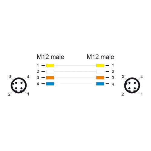 Delock M12 Cable D-coded 4 pin male to male PUR (TPU) 5 m