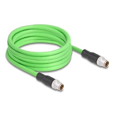 Delock M12 Cable X-coded 8 pin male to male PUR (TPU) 5 m 2
