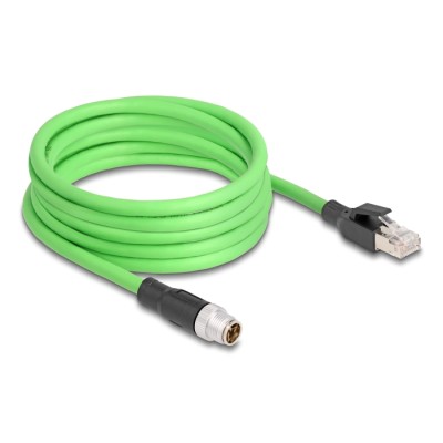 Delock M12 Cable X-coded 8 pin male to RJ45 male PUR (TPU) 5 m 2