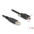 Delock USB 2.0 Cable Type-A male to Type Mini-B male with screw distance 13 mm 1 m black