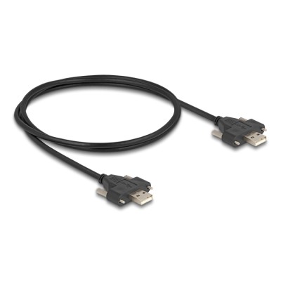 Delock USB 2.0 Cable Type-A male to male with screw distance 30 mm 1 m black 2