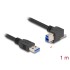 Delock USB 5 Gbps Cable USB Type-A male straight to USB Type-B male with screw 90° right angled 1 m black