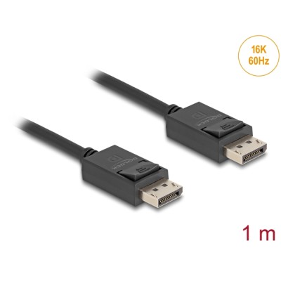 Delock Coaxial DisplayPort cable 16K 60 Hz 80 Gbps 1 m