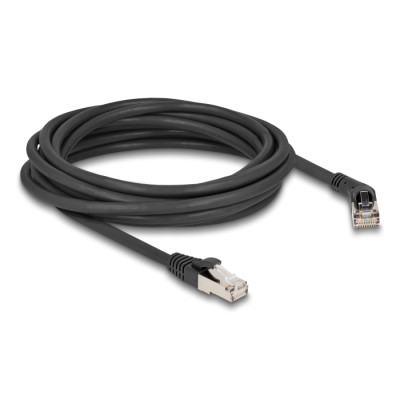 Delock RJ45 Network Cable Cat.6A S/FTP plug 45° right angled to plug straight 5 m black 2