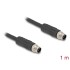 Delock M12 Cable L-coded 4 pin male to male PUR suitable for drag chains 1 m black