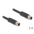 Delock M12 Cable L-coded 4 pin male to male PUR suitable for drag chains 2 m black