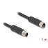 Delock M12 Cable L-coded 4 pin male to female PUR suitable for drag chains 1 m black