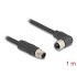 Delock M12 Cable L-coded 4 pin male straight to female right angled PUR suitable for drag chains 1 m black