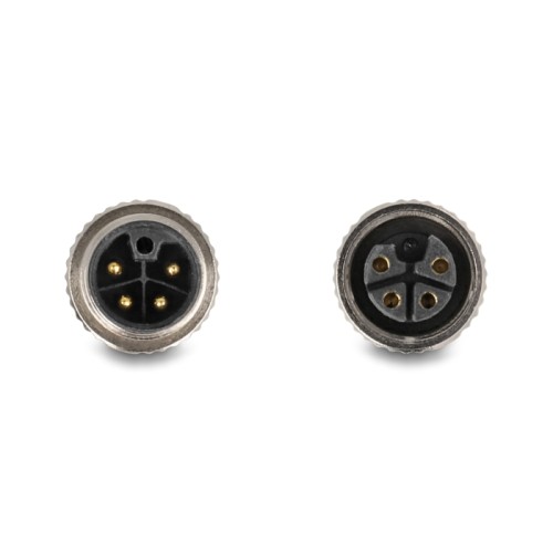 Delock M12 Cable L-coded 4 pin male straight to female right angled PUR suitable for drag chains 2 m black