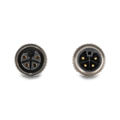Delock M12 Cable L-coded 4 pin male right angled to female straight PUR suitable for drag chains 5 m black