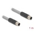 Delock M12 Cable L-coded 5 pin male to male PUR suitable for drag chains 1 m grey