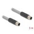 Delock M12 Cable L-coded 5 pin male to male PUR suitable for drag chains 3 m grey