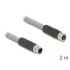 Delock M12 Cable L-coded 5 pin male to female PUR suitable for drag chains 2 m grey