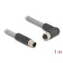 Delock M12 Cable L-coded 5 pin male straight to female right angled PUR suitable for drag chains 1 m grey