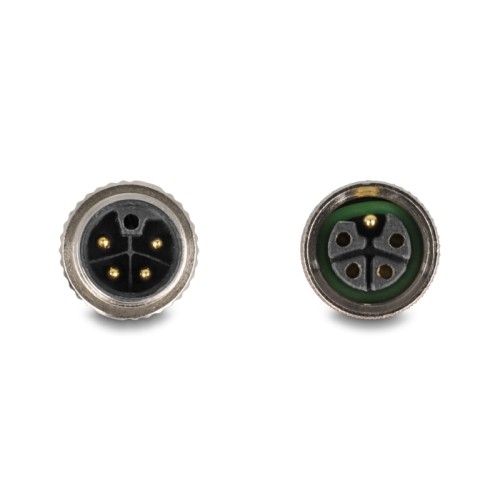 Delock M12 Cable L-coded 5 pin male straight to female right angled PUR suitable for drag chains 5 m grey