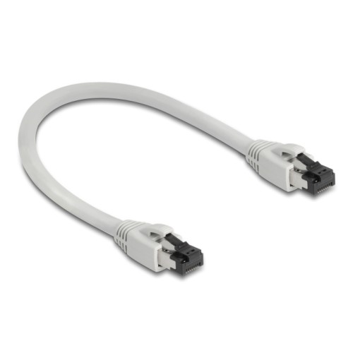 Delock RJ45 Network Cable Cat.8.1 S/FTP 0.25 m up to 40 Gbps grey