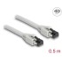Delock RJ45 Network Cable Cat.8.1 S/FTP 0.5 m up to 40 Gbps grey