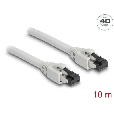 Delock RJ45 Network Cable Cat.8.1 S/FTP 10 m up to 40 Gbps grey