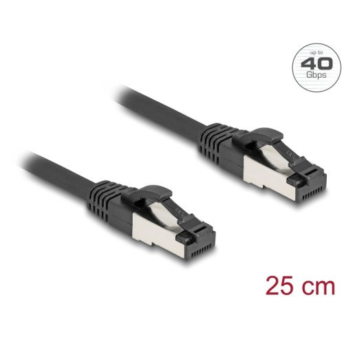 Delock RJ45 Network Cable Cat.8.1 S/FTP 0.25 m up to 40 Gbps black