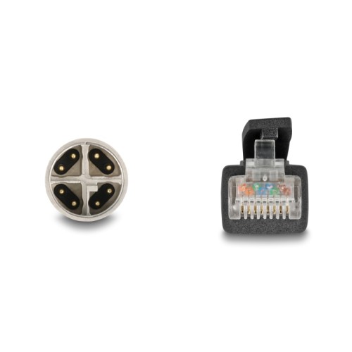 Delock M12 Cable X-coded 8 pin male to RJ45 plug Cat.5e S/FTP flexible 1 m black