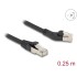 Delock RJ45 Network Cable Cat.6A S/FTP plug 45° left angled to plug straight 0.25 m black