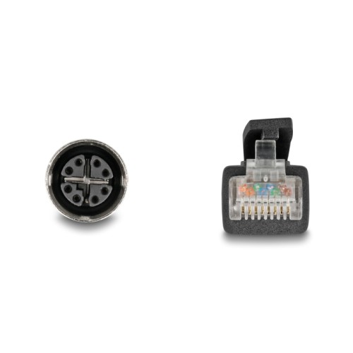 Delock M12 Cable X-coded 8 pin female to RJ45 plug Cat.5e S/FTP flexible 3 m black