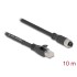 Delock M12 Cable X-coded 8 pin female to RJ45 plug Cat.5e S/FTP flexible 10 m black