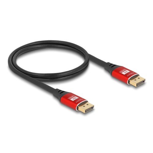 Delock DisplayPort Cable 8K 60 Hz 1 m red metal