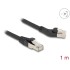Delock RJ45 Network Cable Cat.6A S/FTP plug 45° left angled to plug straight 1 m black