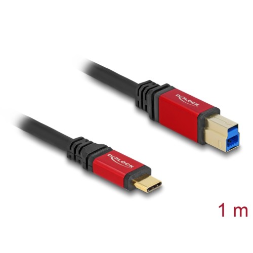 Delock USB 5 Gbps Cable USB Type-C™ male to USB Type-B male 1 m red metal