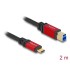 Delock USB 5 Gbps Cable USB Type-C™ male to USB Type-B male 2 m red metal