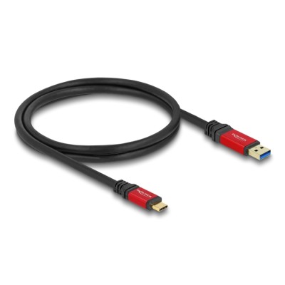 Delock USB 10 Gbps Cable USB Type-A male to USB Type-C™ male 1 m red metal 2
