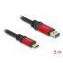 Delock USB 10 Gbps Cable USB Type-A male to USB Type-C™ male 3 m red metal