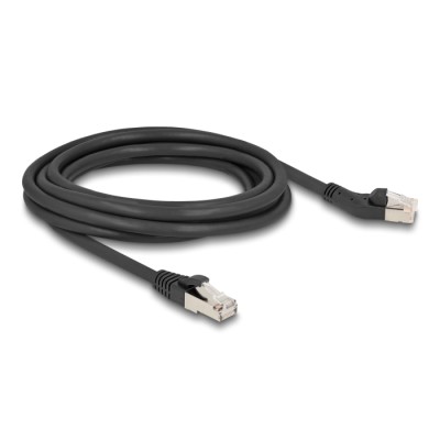 Delock RJ45 Network Cable Cat.6A S/FTP plug 45° left angled to plug straight 3 m black 2