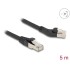 Delock RJ45 Network Cable Cat.6A S/FTP plug 45° left angled to plug straight 5 m black