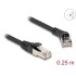 Delock RJ45 Network Cable Cat.8.1 S/FTP plug 45° right angled to plug straight up to 40 Gbps 0.25 m black