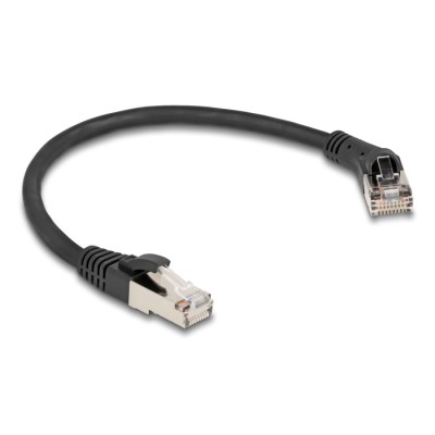 Delock RJ45 Network Cable Cat.8.1 S/FTP plug 45° right angled to plug straight up to 40 Gbps 0.25 m black 2