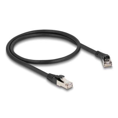 Delock RJ45 Network Cable Cat.8.1 S/FTP plug 45° right angled to plug straight up to 40 Gbps 0.5 m black 2