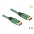 Delock DisplayPort Cable 16K 60 Hz 2 m green metal