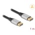 Delock DisplayPort Cable 16K 60 Hz 1 m silver metal