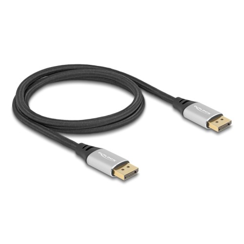 Delock DisplayPort Cable 16K 60 Hz 1 m silver metal