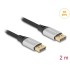 Delock DisplayPort Cable 16K 60 Hz 2 m silver metal