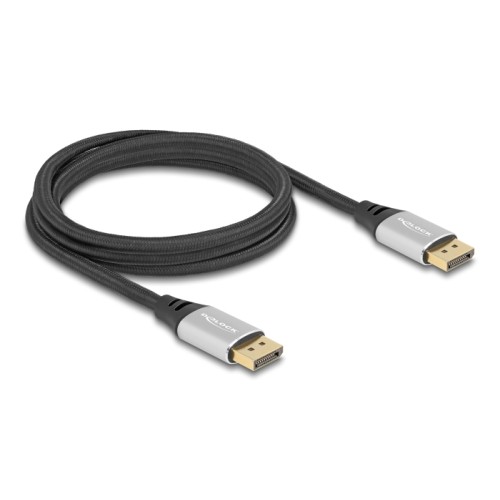 Delock DisplayPort Cable 16K 60 Hz 2 m silver metal