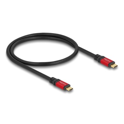 Delock USB 20 Gbps Cable USB Type-C™ male to male PD 3.0 100 W E-Marker 0.5 m red metal 2