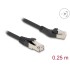 Delock RJ45 Network Cable Cat.8.1 S/FTP plug 45° left angled to plug straight up to 40 Gbps 0.25 m black