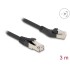 Delock RJ45 Network Cable Cat.8.1 S/FTP plug 45° left angled to plug straight up to 40 Gbps 3 m black
