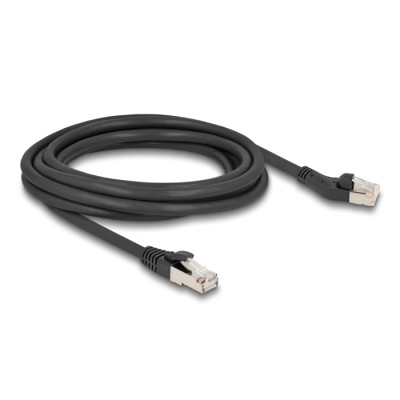 Delock RJ45 Network Cable Cat.8.1 S/FTP plug 45° left angled to plug straight up to 40 Gbps 3 m black 2