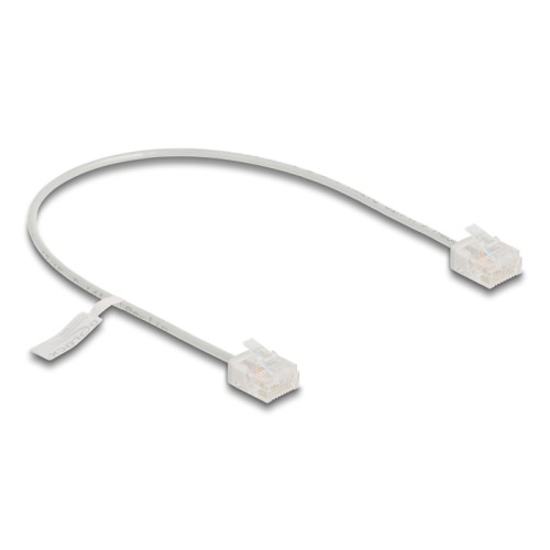 Delock RJ45 Network Cable Cat.6 UTP Ultra Slim 0.3 m grey with short plugs
