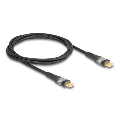 Delock USB 2.0 Data and Fast Charging Cable USB Type-C™ male to male transparent PD 3.0 100 W 1 m 2