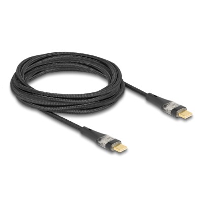 Delock USB 2.0 Data and Fast Charging Cable USB Type-C™ male to male transparent PD 3.0 100 W 3 m 2